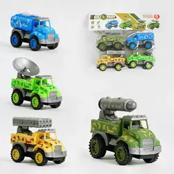 Набір машин 912 А-42 (144/2) 4 штуки, військовий транспорт, інерція, в пакеті Набір машин 912 А-42 (144/2) 4 штуки, військовий транспорт, інерція, в пакеті