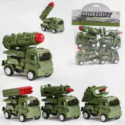 Набір спецтехніки 345-34 A (96/2) "Військова техніка", інерція, 4 штуки, в пакеті Набір спецтехніки 345-34 A (96/2) "Військова техніка", інерція, 4 штуки, в пакеті