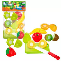 гр Фрукти на липучках “Що є на кухні?” 65260 (192/2) "4FUN Game Club", 10 елементів, обробна дошка, ніж, у пакеті гр Фрукти на липучках “Що є на кухні?” 65260 (192/2) "4FUN Game Club", 10 елементів, обробна дошка, ніж, у пакеті