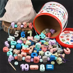 Шнурівка дерев`яна C 74420 (24) 8 шнурків з дерев’яним краєм, абетка, морські жителі, цифри, математичні знаки, мішечок для зберігання, у відрі Шнурівка дерев`яна C 74420 (24) 8 шнурків з дерев’яним краєм, абетка, морські жителі, цифри, математичні знаки, мішечок для зберігання, у відрі