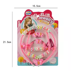 Набір прикрас A 7-5 (360/2) обруч, намисто, браслет, 2 заколки, 2 резинки, каблучка, сережки, в пакеті Набір прикрас A 7-5 (360/2) обруч, намисто, браслет, 2 заколки, 2 резинки, каблучка, сережки, в пакеті