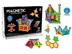 Магнітний конструктор AQ 2203 (72/2) 74 деталі, 6 типів елементів, інструкція, в коробці Магнітний конструктор AQ 2203 (72/2) 74 деталі, 6 типів елементів, інструкція, в коробці