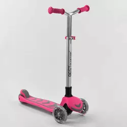 Самокат трехколесный Y-00211 (4) Best Scooter, РОЗОВЫЙ, складной алюминиевый руль, 4 колеса PU со светом, d=12 см Самокат трехколесный Y-00211 (4) Best Scooter, РОЗОВЫЙ, складной алюминиевый руль, 4 колеса PU со светом, d=12 см