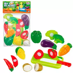 гр Овочі на липучках “Що є на кухні?” 65262 (192/2) "4FUN Game Club", 10 елементів, обробна дошка, ніж, у пакеті гр Овочі на липучках “Що є на кухні?” 65262 (192/2) "4FUN Game Club", 10 елементів, обробна дошка, ніж, у пакеті