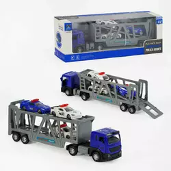 Трейлер CLM 16 B (96/2) 3 поліцейські машинки, інерція, металопластик, в коробці Трейлер CLM 16 B (96/2) 3 поліцейські машинки, інерція, металопластик, в коробці