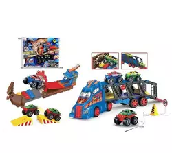 Трейлер DS 074 (12/2) 5 металопластикових машинок, трамплін, дорожні знаки, в коробці Трейлер DS 074 (12/2) 5 металопластикових машинок, трамплін, дорожні знаки, в коробці