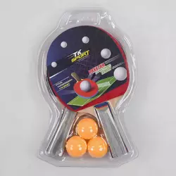 Набір ракеток для пінг-понгу C 44846 (50) "TK Sport" 2 шт + 3 кульки, в слюді Набір ракеток для пінг-понгу C 44846 (50) "TK Sport" 2 шт + 3 кульки, в слюді