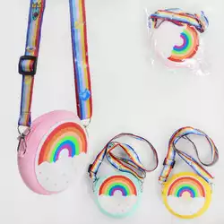 Детская сумочка-кошелёк C 50148 (300) “Радуга” 3 цвета, силкиконовая, на змейке, 1 отделение, регулируемая ручка
