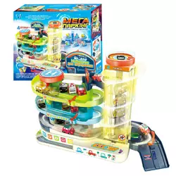 Інтерактивний автотрек 92629 (16) "WToys", ОЗВУЧУВАННЯ УКР. МОВОЮ, автоматичний підіймач, звук, світло, пісні, 4 машинки, паркінг, виїзди, в коробці Інтерактивний автотрек 92629 (16) "WToys", ОЗВУЧУВАННЯ УКР. МОВОЮ, автоматичний підіймач, звук, світло, пісні, 4 машинки, паркінг, виїзди, в коробці