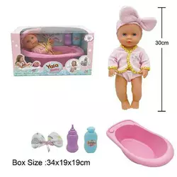 Пупс YL 2430 M-A (24) п’є з пляшки, ходить на горщик, аксесуари, висота 30 см, ванна, в коробці Пупс YL 2430 M-A (24) п’є з пляшки, ходить на горщик, аксесуари, висота 30 см, ванна, в коробці