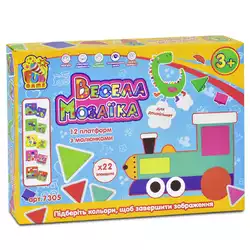 гр Мозайка 7305 "Весела Мозаїка" (12) "4FUN Game Club", 22 разноцветных элемента, 12 платформ с рисунками, в коробке