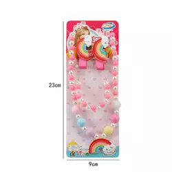 Набір прикрас E 4-6 (960/2) намисто, браслет, 2 заколки, прикраси-веселки, в пакеті Набір прикрас E 4-6 (960/2) намисто, браслет, 2 заколки, прикраси-веселки, в пакеті