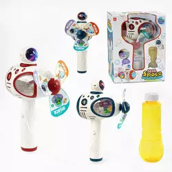 Пістолет з мильними бульбашками WX 536 (48) 2 кольори, світло, мелодія, автоматичний, вітрячок, пляшечка з мильним розчином, в коробці Пістолет з мильними бульбашками WX 536 (48) 2 кольори, світло, мелодія, автоматичний, вітрячок, пляшечка з мильним розчином, в коробці