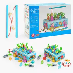 Ігровий центр С 62827 (24) “Морський город”, дерев’яний, каталка, магнітна риболовля, сортування за формами, овочі, фігурки, в коробці Ігровий центр С 62827 (24) “Морський город”, дерев’яний, каталка, магнітна риболовля, сортування за формами, овочі, фігурки, в коробці