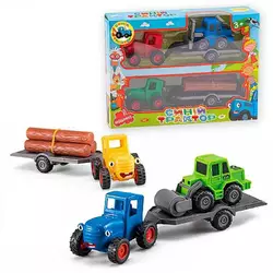 Набір тракторів 145326 (72/2) 2 трактори, причеп, герої, інерція, в коробці Набір тракторів 145326 (72/2) 2 трактори, причеп, герої, інерція, в коробці