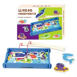 Магнітна риболовля 28538 (40) "WToys", дерев`яна, 2 вудочки, рибки, в коробці Магнітна риболовля 28538 (40) "WToys", дерев`яна, 2 вудочки, рибки, в коробці