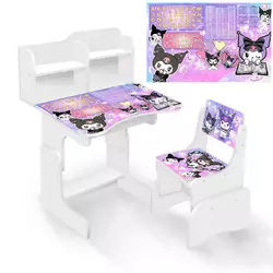 гр Парта шкільна "Фіолетовий кролик" ПШ 063 (1) ЛДСП, колір біла, 69*45 см, + 1 стілець, з пеналом гр Парта шкільна "Фіолетовий кролик" ПШ 063 (1) ЛДСП, колір біла, 69*45 см, + 1 стілець, з пеналом