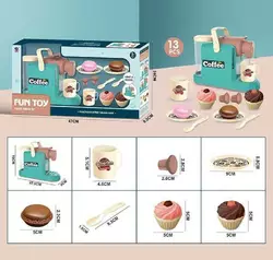 Кавомашина XS 21097 (12/2) 13 елементів, звук, підсвічування, посуд, смаколики, кавові капсули, в коробці Кавомашина XS 21097 (12/2) 13 елементів, звук, підсвічування, посуд, смаколики, кавові капсули, в коробці