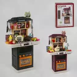гр Игровой набор "Сучасна Кухня" 66217 (12) “4FUN Game Club”, 2 цвета, 64 элемента, подсветка, звук, пар, автоматическая подача воды, в коробке
