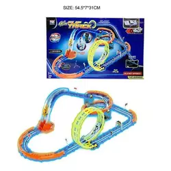 Трек 89985 (18) 53 елементи, машинка із вбудованим акумулятором, підсвічування, світиться у темряві, трюки, муляжі оточення, в коробці Трек 89985 (18) 53 елементи, машинка із вбудованим акумулятором, підсвічування, світиться у темряві, трюки, муляжі оточення, в коробці