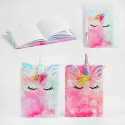 Блокнот М 15020 (120) 2 кольори, хутряна обкладинка, паєтки, єдиноріг, у лінійку, у пакеті Блокнот М 15020 (120) 2 кольори, хутряна обкладинка, паєтки, єдиноріг, у лінійку, у пакеті