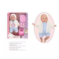 Пупс BM 3315-2 (24/2) музичний чіп, м`якотілий, нагрудник, посуд, в коробці Пупс BM 3315-2 (24/2) музичний чіп, м`якотілий, нагрудник, посуд, в коробці