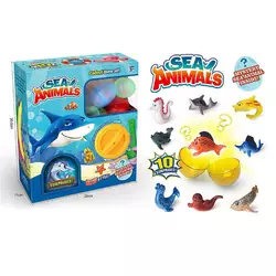 Набір тварин 757-131 (24/2) морські мешканці в яйці, 10 штук, в коробці Набір тварин 757-131 (24/2) морські мешканці в яйці, 10 штук, в коробці