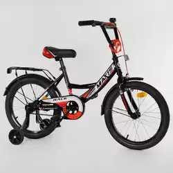 Велосипед 18" дюймов 2-х колёсный "CORSO" MAXIS-18201 (1) ручной тормоз, звоночек, доп. колеса, СОБРАННЫЙ НА 75 в коробке
