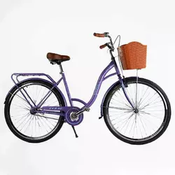Велосипед міський Corso «FORTUNA» 28`` FR-28698 + КОШИК (1) одношвидкісний, сталева рама 20``, корзина, багажник Велосипед міський Corso «FORTUNA» 28`` FR-28698 + КОШИК (1) одношвидкісний, сталева рама 20``, корзина, багажник