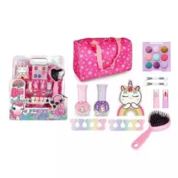 Набір косметики ZR 32 A (36/2) палетка тіней та глітерів, лак для нігтів, помада, аплікатори, щітка для волосся,сумка, в коробці Набір косметики ZR 32 A (36/2) палетка тіней та глітерів, лак для нігтів, помада, аплікатори, щітка для волосся,сумка, в коробці