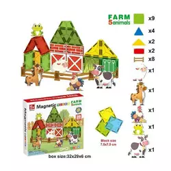 Магнітний конструктор SQ 66001-4 (16) 30 деталей, 5 фігурок тварин, в коробці Магнітний конструктор SQ 66001-4 (16) 30 деталей, 5 фігурок тварин, в коробці