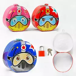 Скарбничка C 60060 (120) 3 види, металева, замок з ключем, ВИДАЄТЬСЯ ТІЛЬКИ МІКС ВИДІВ Скарбничка C 60060 (120) 3 види, металева, замок з ключем, ВИДАЄТЬСЯ ТІЛЬКИ МІКС ВИДІВ