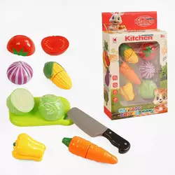 Продукти на липучках 1294 B (60/2) 6 овочів, ніж та дошка для нарізання, в коробці Продукти на липучках 1294 B (60/2) 6 овочів, ніж та дошка для нарізання, в коробці