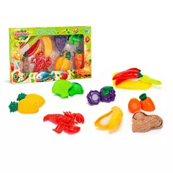 Набір продуктів “Кулінарна фантазія” 77360 (64/2) "WToys", 18 елементів, на липучках, дошка для нарізання, ніж, в коробці Набір продуктів “Кулінарна фантазія” 77360 (64/2) "WToys", 18 елементів, на липучках, дошка для нарізання, ніж, в коробці