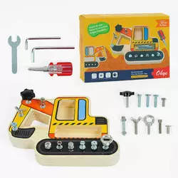 Бізіборд дерев`яний C 35584 (32) екскаватор, болтики, викрутка, ключик, шестигранник, у коробці Бізіборд дерев`яний C 35584 (32) екскаватор, болтики, викрутка, ключик, шестигранник, у коробці