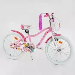Велосипед 20" дюймов 2-х кол. "CORSO Sweety" SW-20688 / 206884 (1) РОЗОВЫЙ, алюминиевая рама 11’’, ручной тормоз, украшения, собран на 75