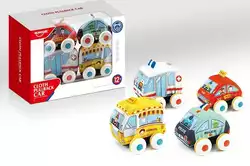 Набор тканевых машин HE 0237 (24) инерция, съемная платформа, 4 шт в коробке Набор тканевых машин HE 0237 (24) инерция, съемная платформа, 4 шт в коробке