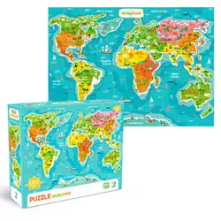 гр Пазл "Мапа світу" 300704 (48) "DoDo", назви англійською мовою, 100 елементів, розмір зібраного пазла: 28х39 см, в коробці гр Пазл "Мапа світу" 300704 (48) "DoDo", назви англійською мовою, 100 елементів, розмір зібраного пазла: 28х39 см, в коробці