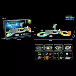 Трек 777-133 (36/2) 200 деталей, машинка на батарейках, підсвічування, неоновий трек, в коробці Трек 777-133 (36/2) 200 деталей, машинка на батарейках, підсвічування, неоновий трек, в коробці