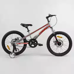 Детский магниевый велосипед 20`` CORSO «Speedline» MG-14977 (1) магниевая рама, дисковые тормоза, дополнительные колеса, собран на 75
