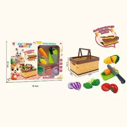 Продукти на липучці 1293 B (36) 8 елементів, ніж, дошка, кошик, в коробці Продукти на липучці 1293 B (36) 8 елементів, ніж, дошка, кошик, в коробці