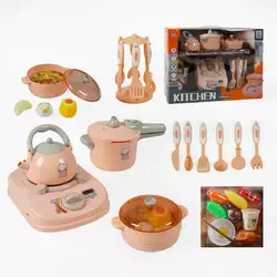 Набір посуду  096 D-4 Штрих=00285 (15)18елем., електрична плита, звук, підсвічування, парогенератор, продукти, озвучування китайською мовою, в коробці Набір посуду  096 D-4 Штрих=00285 (15)18елем., електрична плита, звук, підсвічування, парогенератор, продукти, озвучування китайською мовою, в коробці