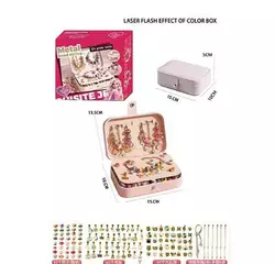 Набір прикрас 5568-2 A (36) 132 аксесуари, шарми, основи для браслетів, основи для намиста, скринька, в коробці Набір прикрас 5568-2 A (36) 132 аксесуари, шарми, основи для браслетів, основи для намиста, скринька, в коробці