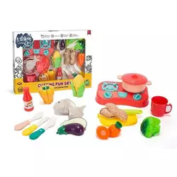 Набір продуктів “Кулінарна фантазія” 10385 (36/2) “Wtoys”, 24 елементи, овочі та фрукти, варильна поверхня, дошка для нарізання, ніж, в коробці Набір продуктів “Кулінарна фантазія” 10385 (36/2) “Wtoys”, 24 елементи, овочі та фрукти, варильна поверхня, дошка для нарізання, ніж, в коробці