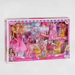 Кукла с нарядом СН 663 А (24/2) в коробке, 14 платьев, аксессуары
