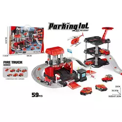 Трек 666-07 (18) 3 металопластикові машинки, гелікоптер, 3 рівні, муляжі оточення, наліпки, в коробці Трек 666-07 (18) 3 металопластикові машинки, гелікоптер, 3 рівні, муляжі оточення, наліпки, в коробці