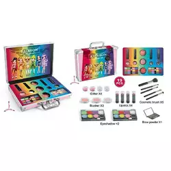 Косметика FT 2042 (36) помади, палетка тіней, рум’яна, блискітки, контуринг, пензлики, у валізі Косметика FT 2042 (36) помади, палетка тіней, рум’яна, блискітки, контуринг, пензлики, у валізі