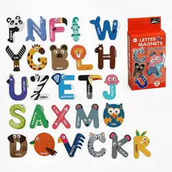 Магнітний алфавіт 202-4 (96/2) “Звірятки”, 26 елементів, англійська абетка, в коробці Магнітний алфавіт 202-4 (96/2) “Звірятки”, 26 елементів, англійська абетка, в коробці