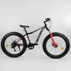 Велосипед Спортивный CORSO «Avalon» 26" дюймов 21085 (1) ФЭТБАЙК, рама алюминиевая, оборудование Shimano 7 скоростей, собран на 75