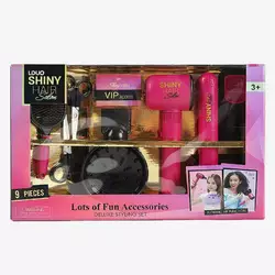 Набір перукаря 626029 (18) 9 аксесуарів, світло, звук, стайлер, фен видуває повітря, 2 насадки, щітка, 2 пари ножиць, у коробці Набір перукаря 626029 (18) 9 аксесуарів, світло, звук, стайлер, фен видуває повітря, 2 насадки, щітка, 2 пари ножиць, у коробці